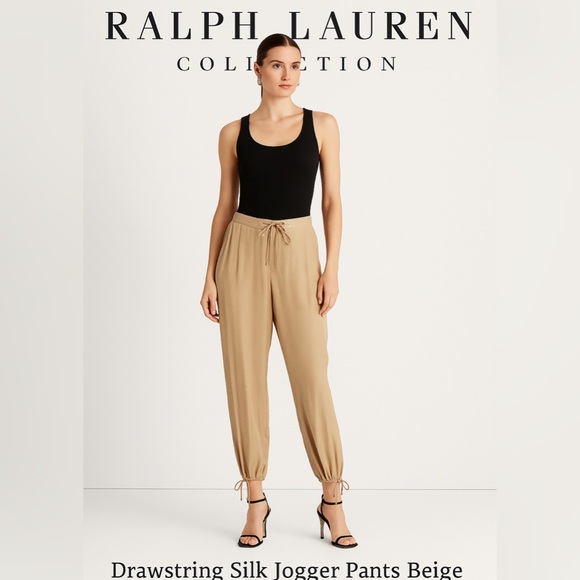 Ralph Lauren Collection 100% Silk Drawstring Jogger Pants Size 2 purple label - Picture 1 of 11